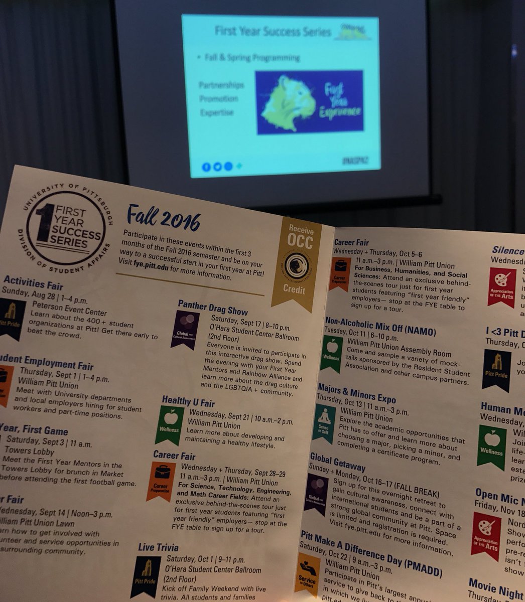NASPA2's tweet image. "Beyond Orientation" can start with programs like Pitt's First Year Success Series. Don't recreate the wheel - partner with others.  #naspa2