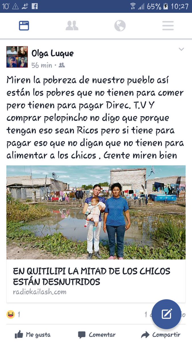aldubr's tweet photo. Lo 1ero deben ser los hijos,alimento fundamental. Diré tv y pileta es algo secundario. Podías comprar mercadería con los mil de directv https://t.co/cmfEu6sWqw