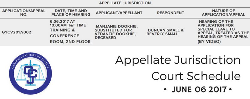 CaribbeanCourt's tweet photo. #CCJsits today at 10AM via videoconference for a #Guyana #AppellateJurisdiction special leave hearing https://t.co/Bn1pFoeSPZ