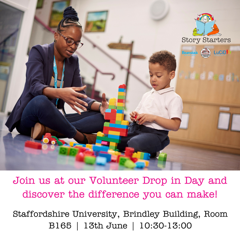 StoryStartersUK's tweet photo. Become a #StoryStarter today-Find out more at #DropInDay @EarlyYearsSU 13th June-10.30 to 1-  https://t.co/nfIXvEEMo3  @earlyyearshour 💚📕 https://t.co/MwoJTf3w7z