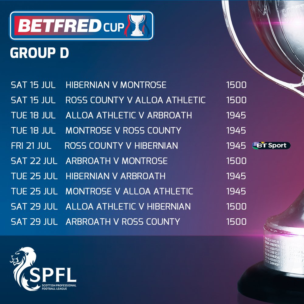 spfl's tweet photo. ⚽📅 | We are delighted to reveal the fixtures for the #BetfredCup 1st Round Group Stage! Details for Northern groups are as follows... https://t.co/em6g1bLibV
