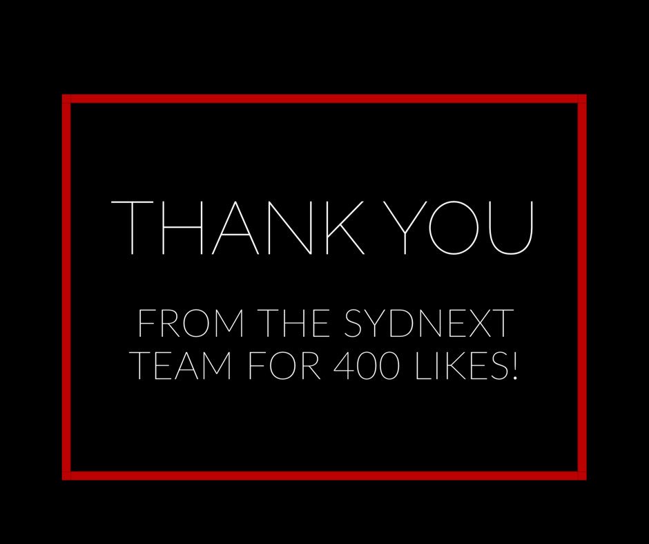sydnextmag's tweet photo. 400 likes on Facebook within our first three days of going live. Just wow. Thank you everyone! #sydney https://t.co/p92xxgKVgs