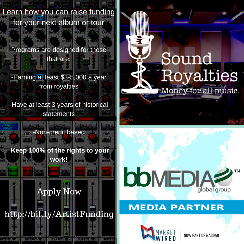 bbmediaglobal's tweet photo. Funding Opportunity for Recording Artist &amp; Producers with Sound Royalties. https://t.co/LzdqOZalLi https://t.co/7k2Xd0yFIX