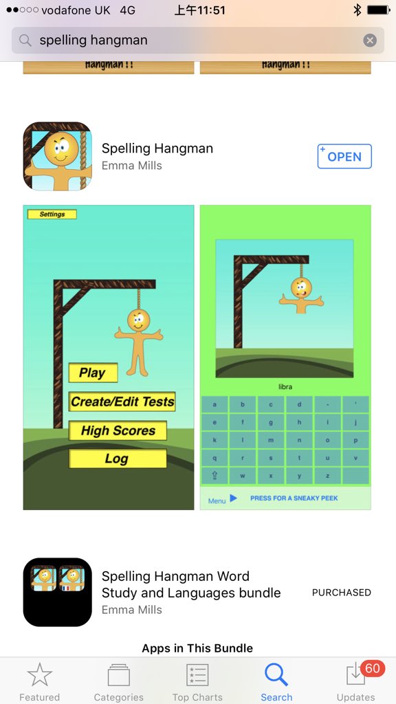 Record your own set of words with #Spelling #Hangman
appsto.re/gb/lLBBV.i #spelling #app #kidsapps #mummyblogger