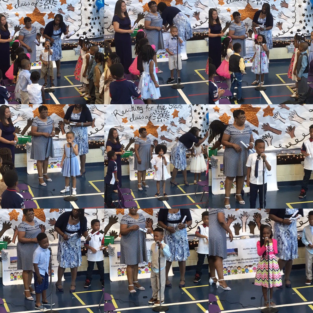 MinerElementary's tweet photo. Congrats to our graduating kinder-bears! They all proudly announced "I'm going to 1st gr" as they received their diplomas! #kinderpromotion https://t.co/zA86OD2MXi