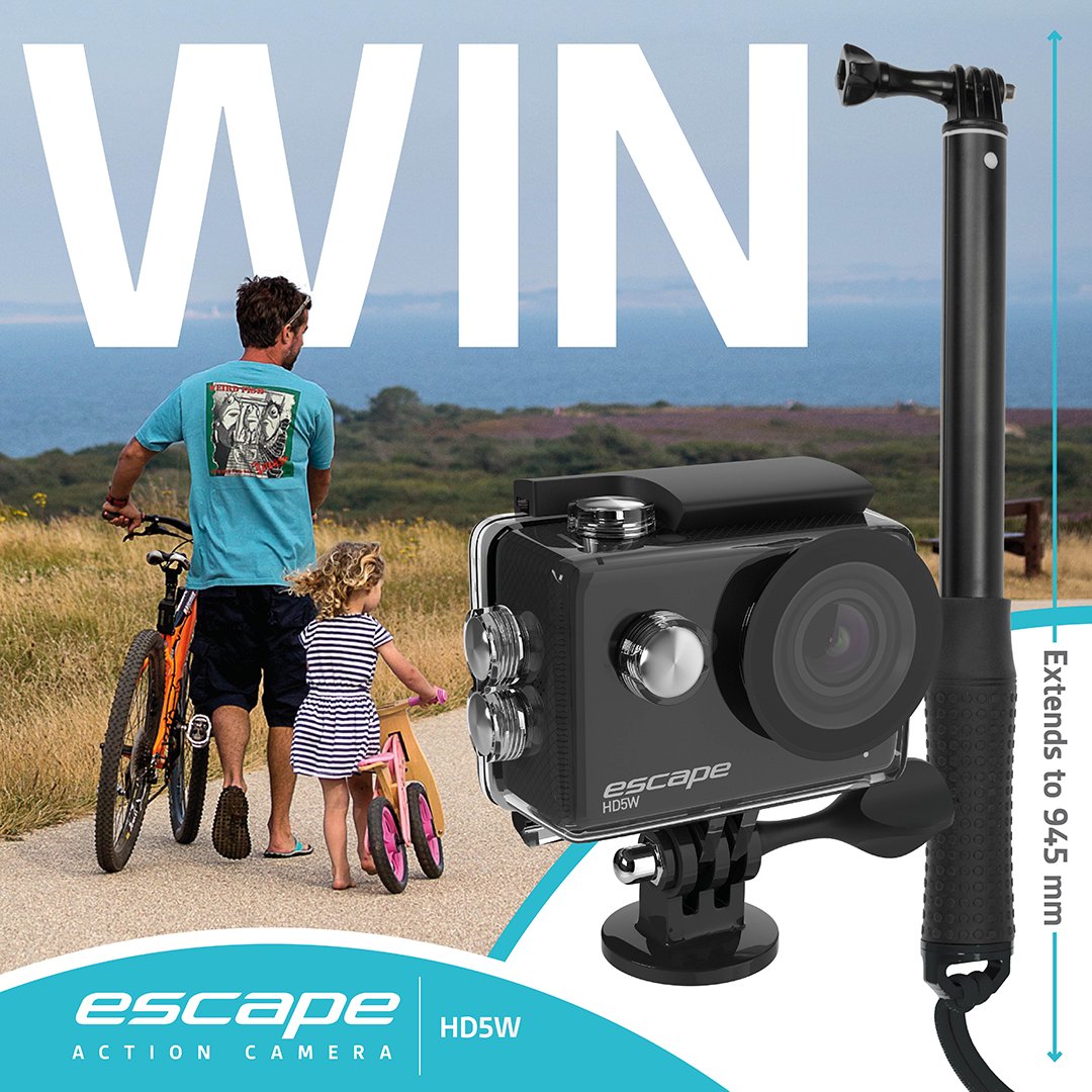 KitvisionUK's tweet photo. #WIN an Escape HD5W Action Camera &amp; Stretch Extension Pole! To enter follow @KitvisionUK &amp; RT. Closes 16th June. #Competition https://t.co/DJ06RQTwly
