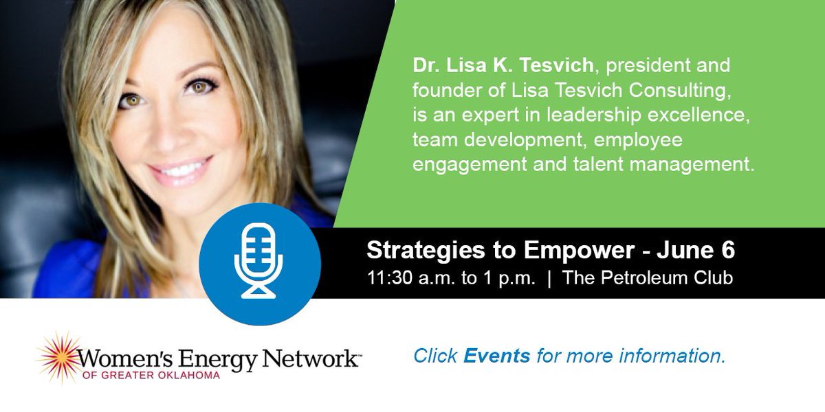WENOklahoma's tweet photo. Today! Dr. Tesvich on Strategies to Empower Women to Advance Their Career.Attend to win free exec. coaching!Details: https://t.co/PvGOlnrlTd https://t.co/cn0KvFhneW