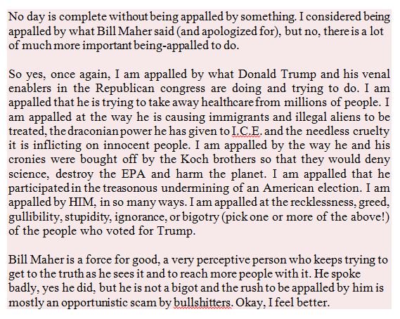 WhyMrRight's tweet photo. No day is complete without being appalled by something... see below. @billmaher https://t.co/loUcQ3yYLu
