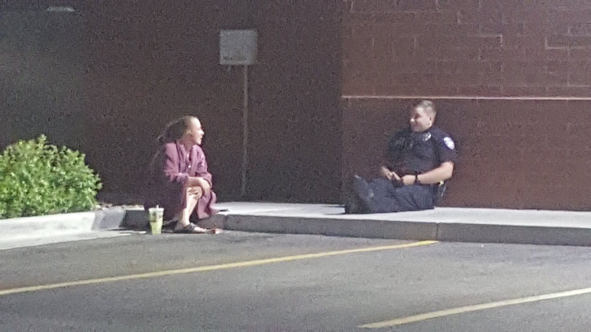 What does Officer Gilstrap do when he sees a girl having a hard day? He sits back and talks about life with her! <a href="/OremDPS/">Orem Police Dept.</a>