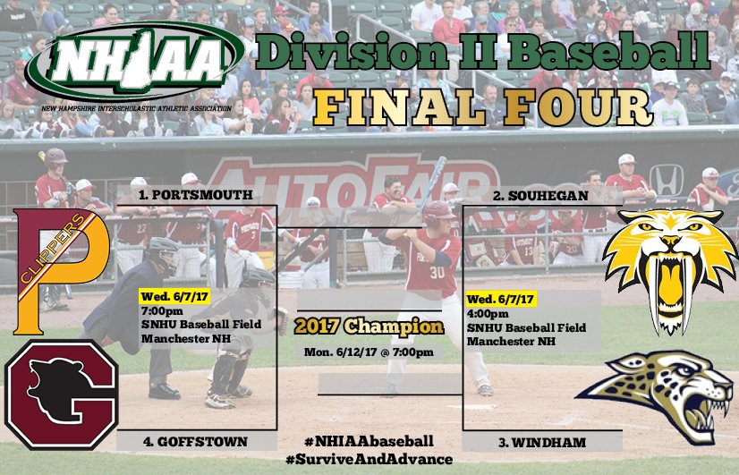 NHIAA_LOA's tweet photo. The #NHIAAbaseball Boys Div II Semifinals have been POSTPONED to Wednesday, 6/7 at SNHU. https://t.co/aKqQyedq3F