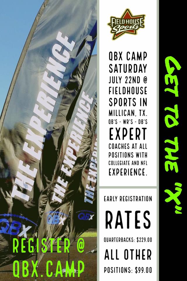 QB_Seven's tweet photo. @TroyGails this is your personal invite to come join us in Millican TX at Fieldhouse Sports for the QBX camp! Hope to see you there! https://t.co/ohUh1VsF6x