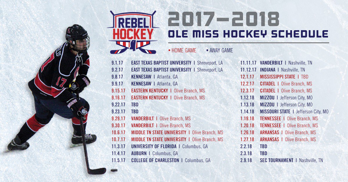 Ole Miss Hockey Club on Twitter "The 1718 Schedule is here! https//t