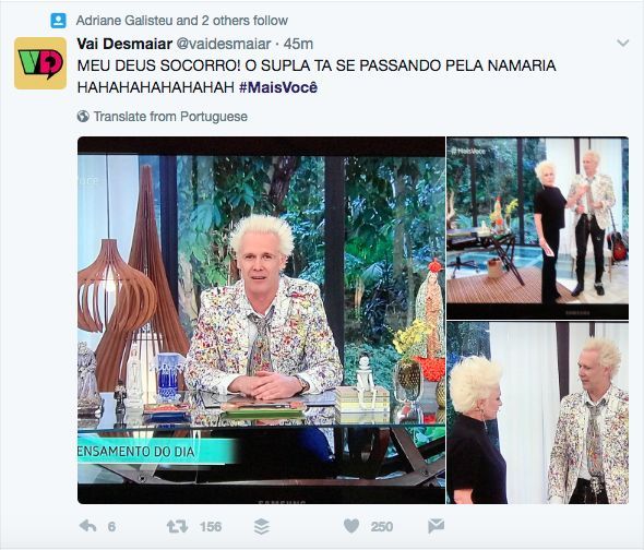 YahooBr's tweet photo. Supla se passa por Ana Maria no 'Mais Você' e internautas vão à loucura https://t.co/DRFEgpMcxS https://t.co/XKUerq1p6K