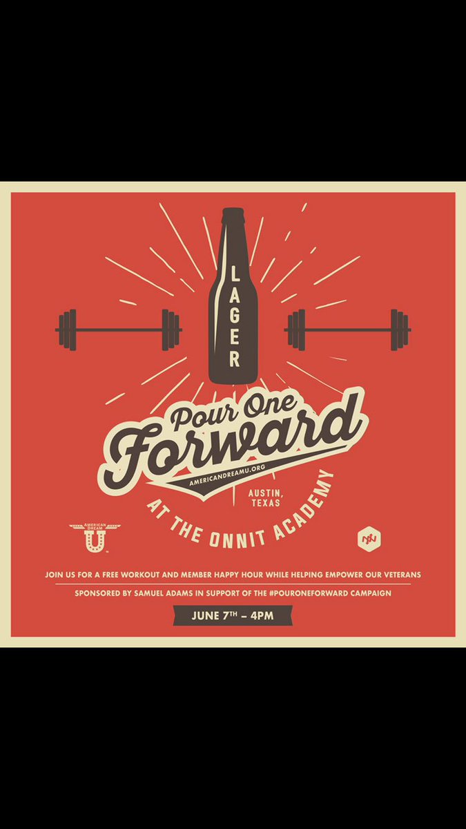 jessholland's tweet photo. #Austin peeps come workout or just come have some beer tomorrow! @Onnit @OnnitAcademy @AmericanDreamU @SamuelAdamsBeer #PourOneForward πΊπΈπͺπ½π» https://t.co/lvCMbiv0i1