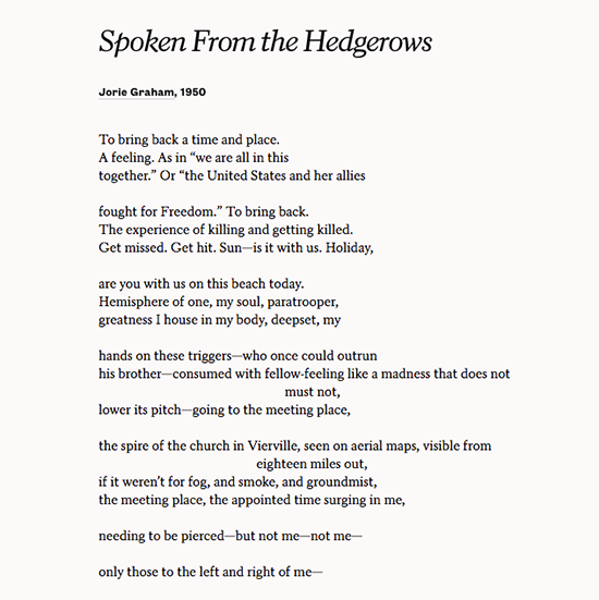 Poets Org On Twitter Are You With Us On This Beach Today Jorie Graham Remember Dday With This Poem Https T Co Wmvq46ujjj