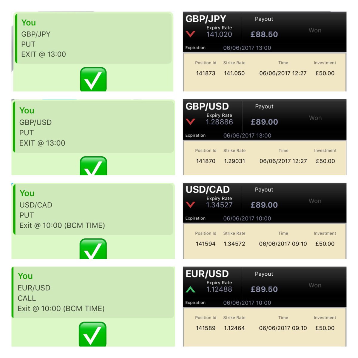 AGL_Global's tweet photo. Hit a a lovely 4/5 on trades today and a smooth £105 profit 🙌 message for more details! https://t.co/m7DstZMK6o