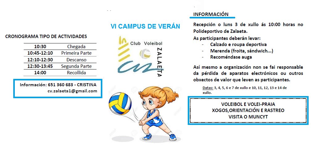 CVZalaeta's tweet photo. Ya está aquí nuestro VI Campus De Verán!!! Aquí toda la información. No lo dudes, ven a disfrutar!!!
https://t.co/hCFeVJNm1c https://t.co/vTHGgEmTVO