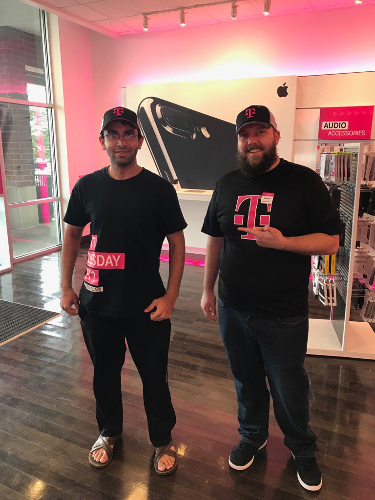 Our first of many coming in to get their Cool Tmobile Hat at Macedonia