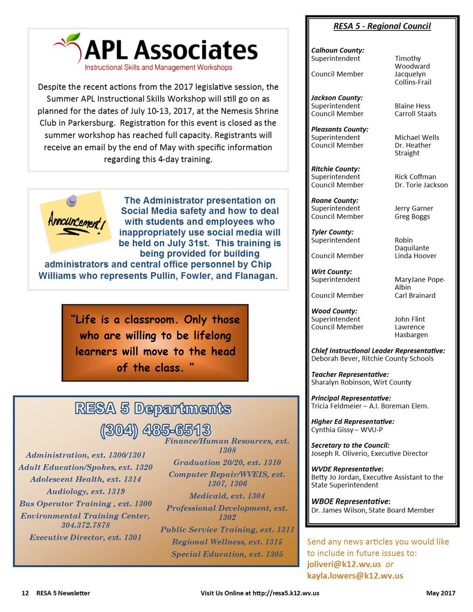 RESAFIVE's tweet photo. RESA 5 May 2017 Newsletter (2nd Half) https://t.co/7Hr6RQlgYC