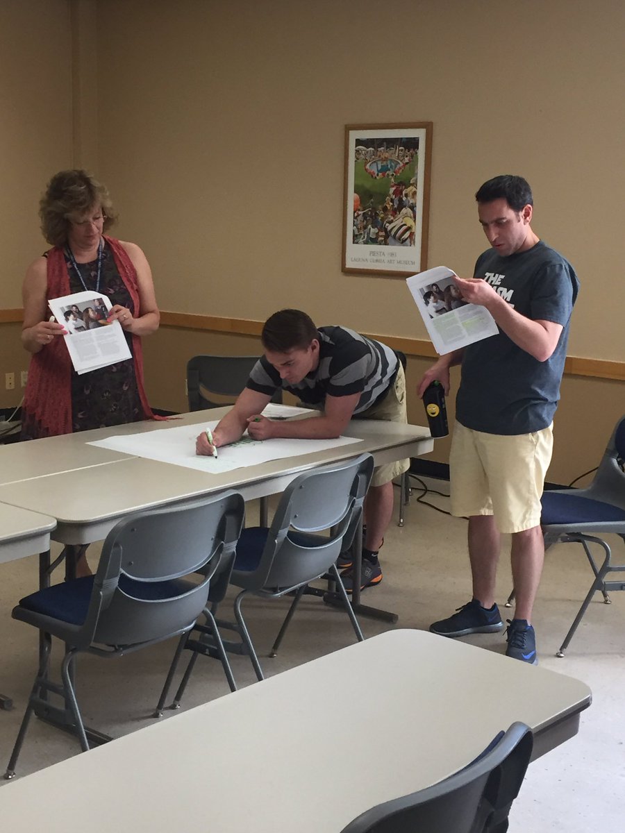 pepper0325's tweet photo. #UTeachCSP faciliators engaged in "silent discussion " about the core values of the #UTeachCS curriculum. Great group of educators! #uteach https://t.co/YGSDGoaAvO