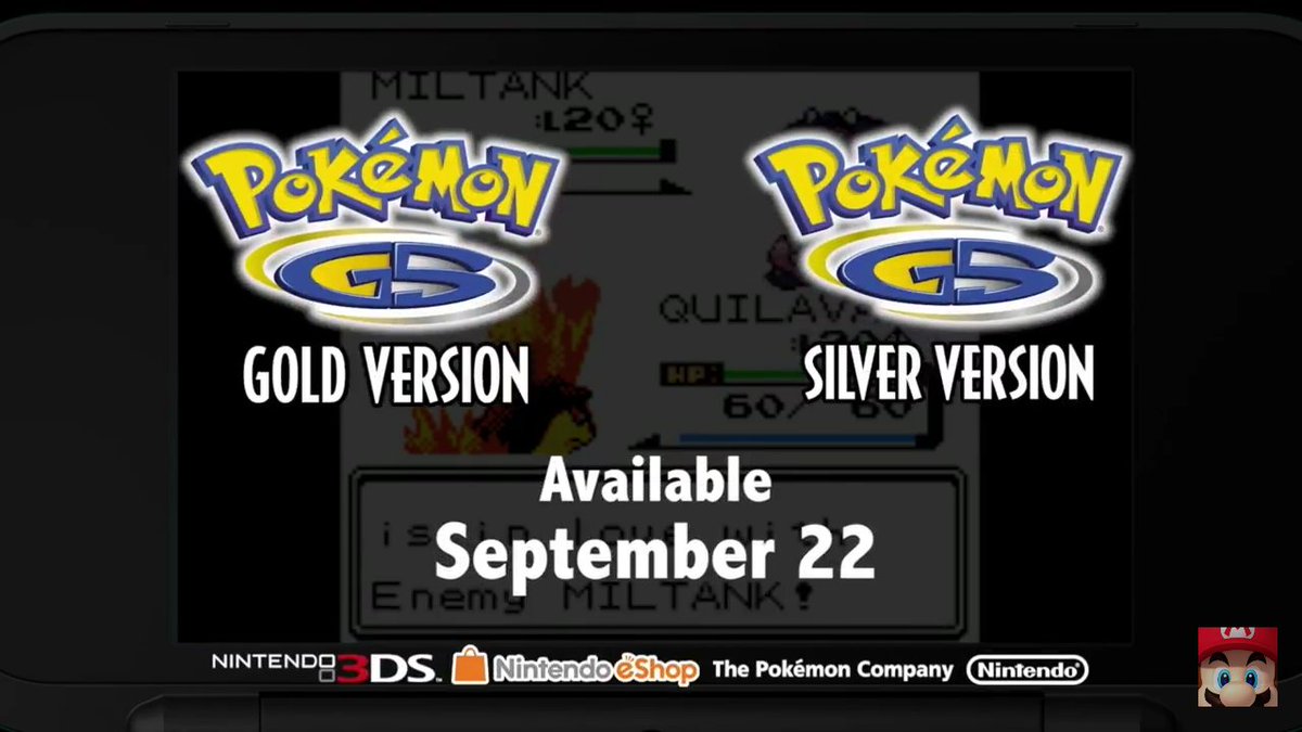 TonyBit97's tweet image. #Resumen #PokemonDirect

Por último, #Nintendo anuncia que #PokemonGold &amp;amp; #PokemonSilver llegarán a la #eShop de #Nintendo3DS