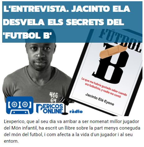 pericosonline's tweet photo. 📻 Jacinto Ela desvela en un llibre el que li hauria agradat saber quan era futbolista, i ningú li va explicar https://t.co/1N6Iu8NExP #RCDE https://t.co/1QnliI46hD