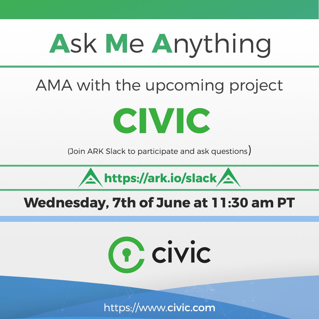 ArkEcosystem's tweet image. #AMA with @civickey in $ARK Slack, 7th June at 11:30 am PT with @vinnylingham
Join #ARK to participate: ark.io/slack
#blockchain