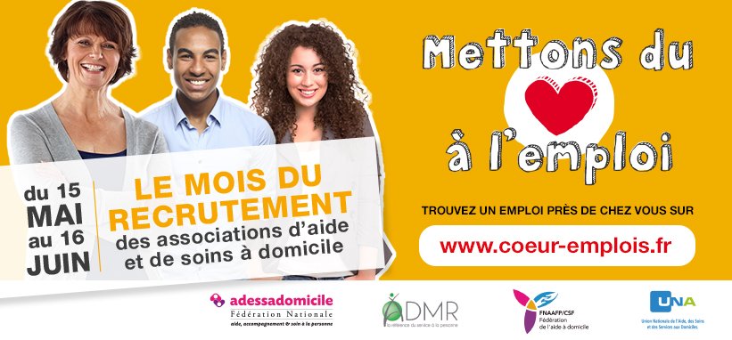 FondationFACE's tweet photo. La @fondationface soutient la campagne de recrutement de l'aide à domicile du 15 mai au 16 juin 2017.
#Admr #UNA #FNAAFP https://t.co/3xzQwC3Dm8