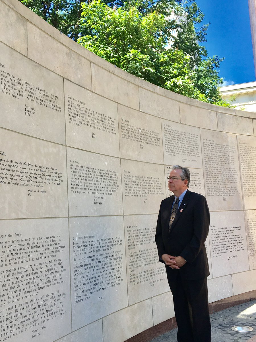 JeffLealPtbo's tweet photo. Took a moment at the Ohio Veterans Plaza to remember those who fought on #DDay 73 yrs ago. We're here today because of their brave sacrifice https://t.co/PLGcTbqkpE