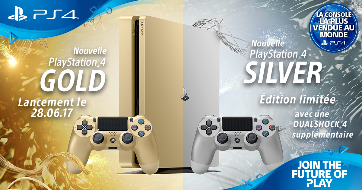 ejayremy's tweet photo. PlayStation annonce des PS4 Éditions Limitées Gold et Silver !
► https://t.co/Xi7Ys8KKjQ

#FamilyGeek #PS4Gold #PS4Silver https://t.co/JZa1WpwjuA