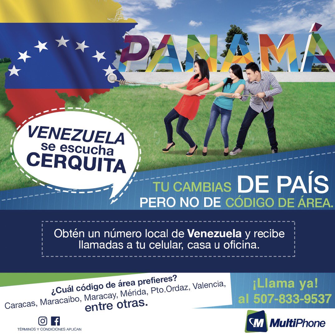 ElVenezolanoP's tweet photo. Venezuela se escucha cerquita desde Panamá con #Multiphone llama ya al (507)8339537 https://t.co/cUttBRcx26