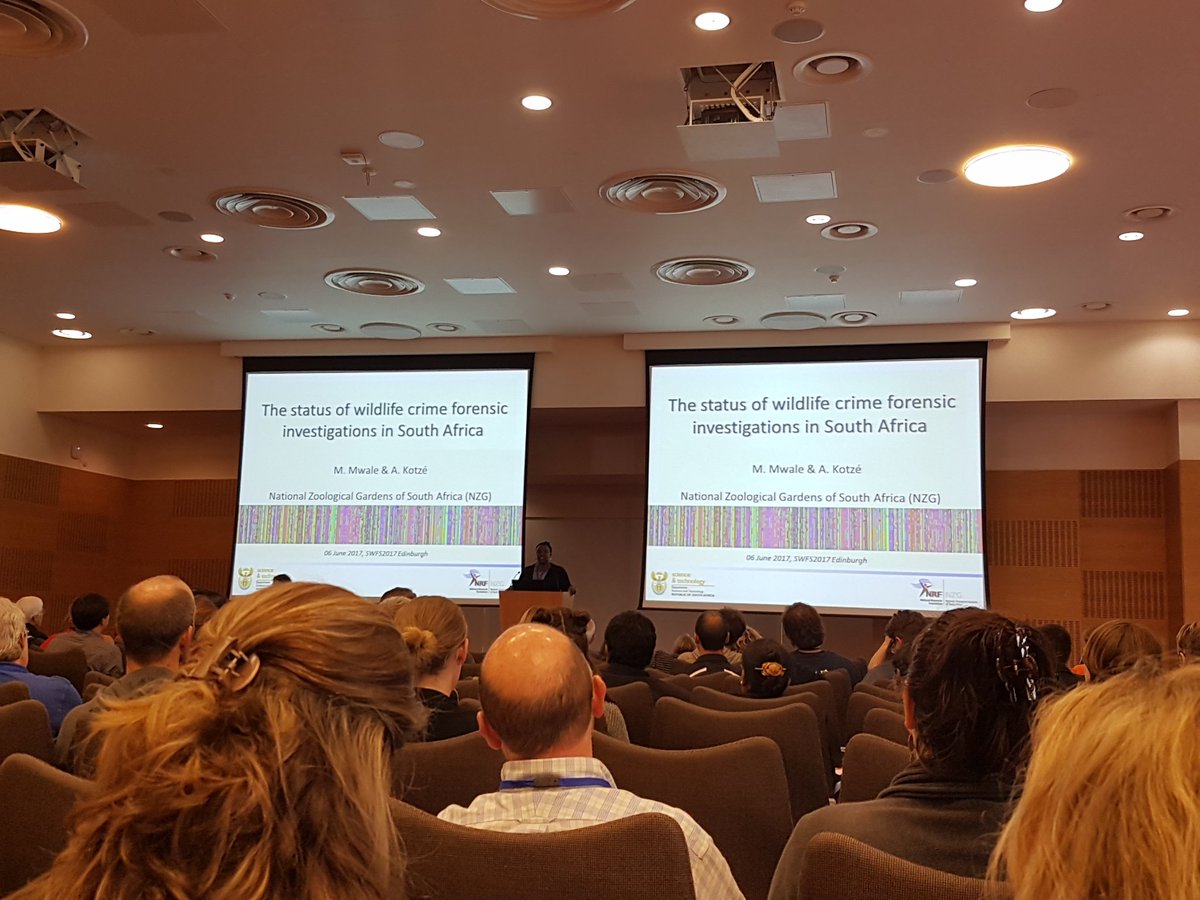 GretaFrankham's tweet photo. Monica Mwale updating us on #wildlife #forenisc work carried out by the National Zoological Gardens South Africa. #SWFS2017 https://t.co/FH3yVXg1rV