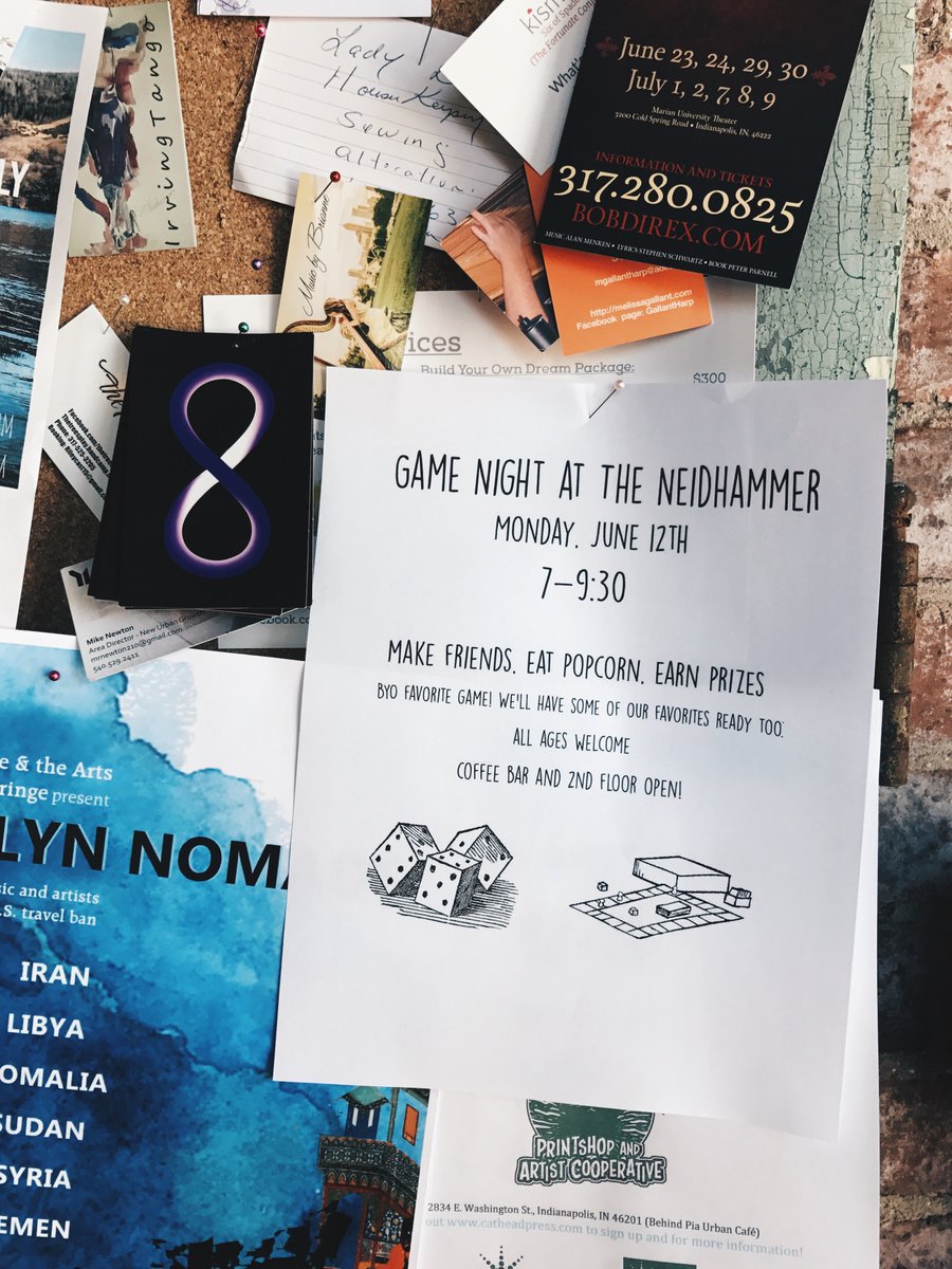 Join us next Monday for a game night! 7-9:30pm // #neidhammercoffee #indycoffee #neidcoffee #gamenight