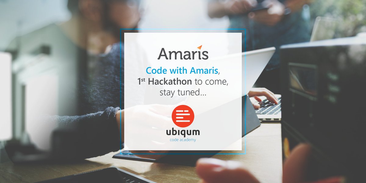 Amaris's tweet photo. You like challenges ? We love it ! Stay tuned, a surprise is coming #CodeWithAmaris ! #hackathon @Ubiqum https://t.co/fZPfHsmWTP