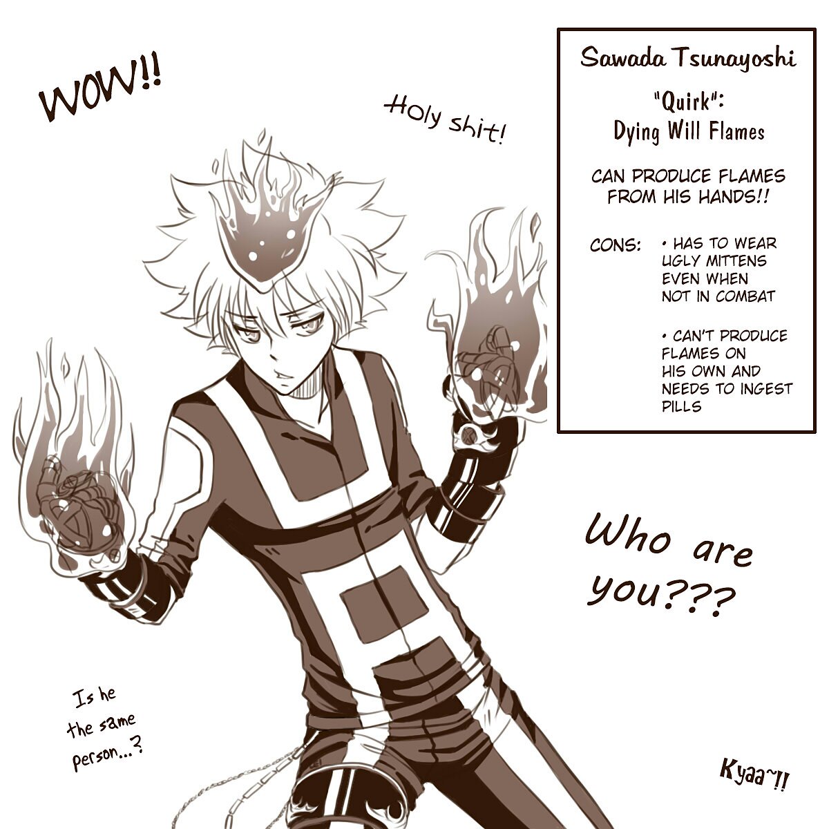 IgnitedBoss's tweet image. | | Tsunayoshi Sawada meets Boku no hero academia.