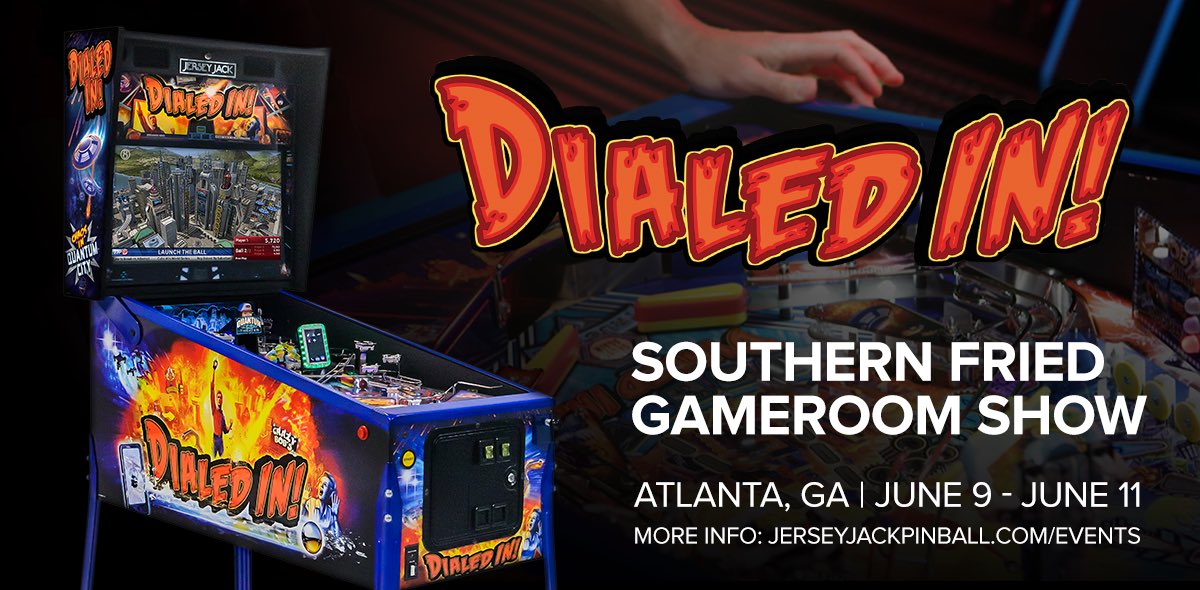 JJPinball's tweet image. THIS WEEKEND! Come check out DIALED IN! at The Southern-Fried Gameroom Expo in Atlanta, GA! We hope you can make it! #pinball #getdialedin