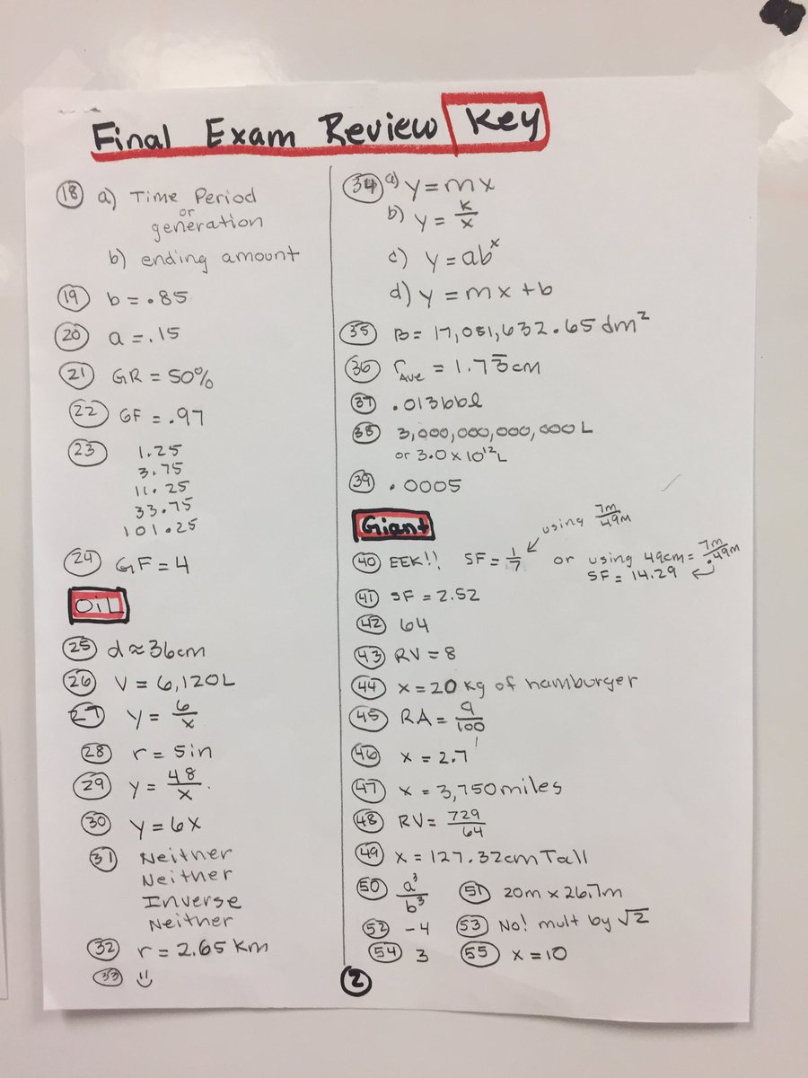 mathematicus3's tweet photo. #keywalton   Final Exam Review Key https://t.co/WKn34IN3Nx