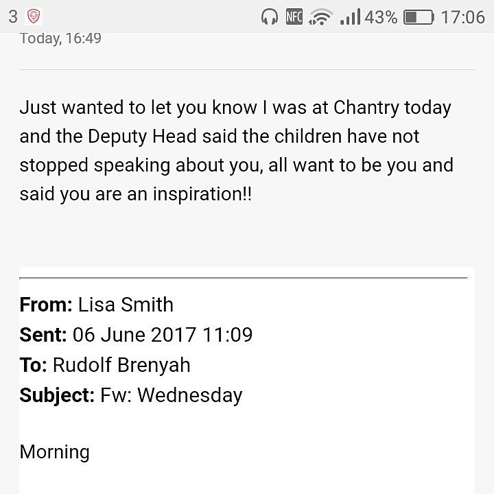 RudolfBrenyah's tweet photo. Just received this message from Head of Skills for Life, This is God's doing + hard work= results #praiseGod #serveyourgeneration #purpose https://t.co/rqNIw3QJgy