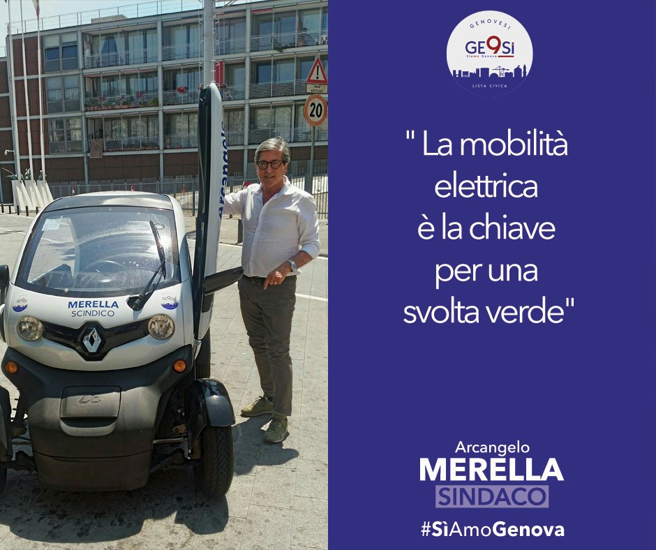 siamogenova's tweet photo. @a_merella "La svolta verde deve coinvolgere anche il trasporto privato: piani annuali x incentivare la mobilità elettrica" #MerellaSindaco https://t.co/MHDffGSyyj
