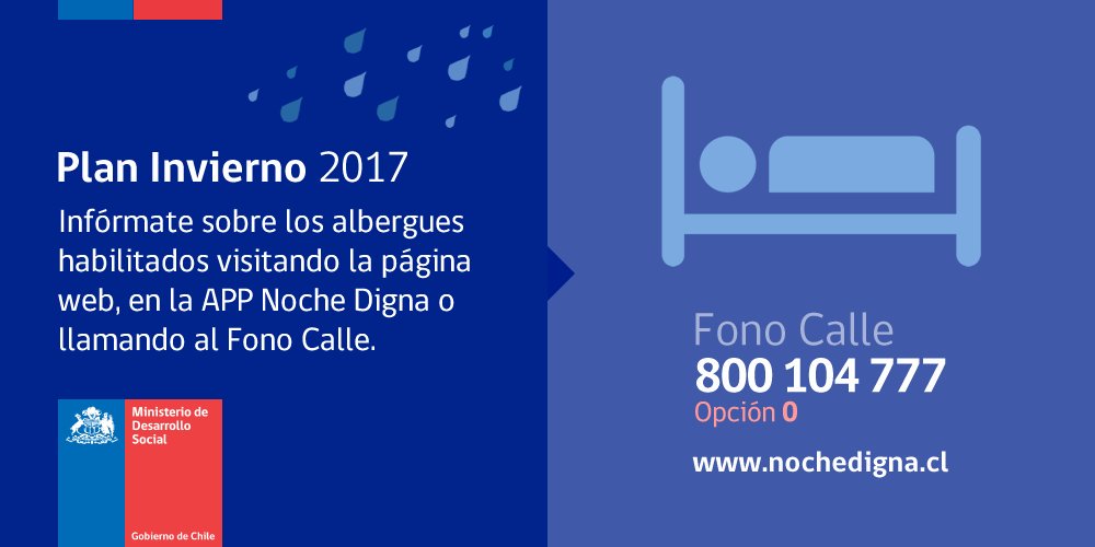voceriagobierno's tweet photo. Si ves una persona en situación de calle, puedes llamar al #FonoCalle ☎ 800 104 777. Mas sobre los albergues en https://t.co/aDcnJhrgDu https://t.co/HBIRTT7oHR