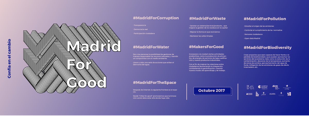 MadridChange's tweet photo. ¡IMPORTANTE! Informamos que el evento #MadridForGood finalmente se celebrará en Octubre de 2017! Las inscripciones ya están abiertas! https://t.co/4G9H4GZGog