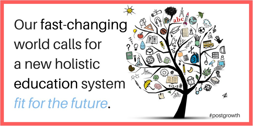 postgrowth's tweet photo. For humans to thrive in a rapidly changing world, we need to entirely rethink #education. @Earth_Ed #BookPreview >> https://t.co/lVCZlOGPJi https://t.co/O1m6WCMuse