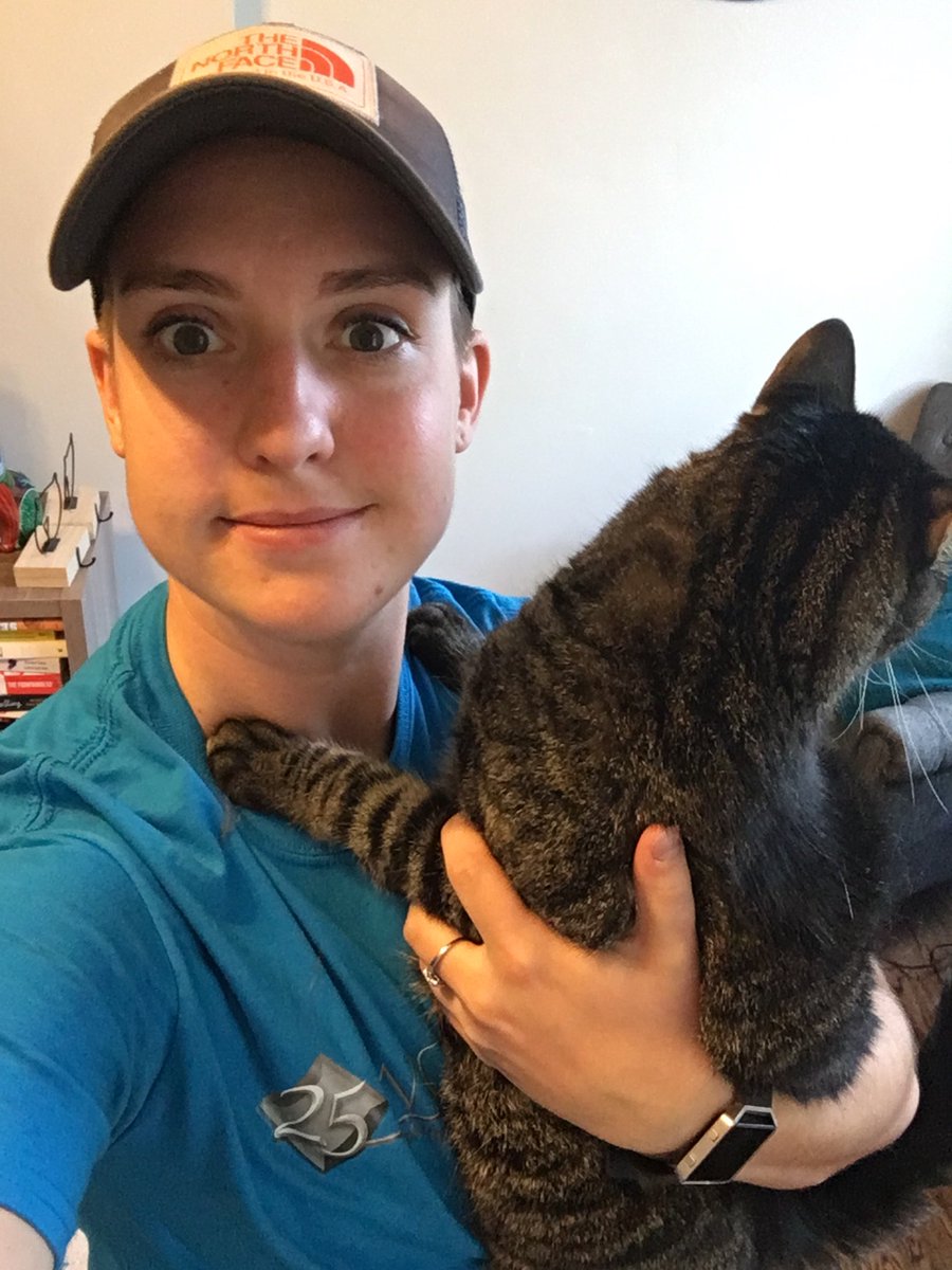 Work__Fit's tweet photo. It's #WF25 and #HugYourCatDay rolled into one! Looking good Kelly! Way to #MakeHealthPersonal https://t.co/Tjb7I2Wc0W
