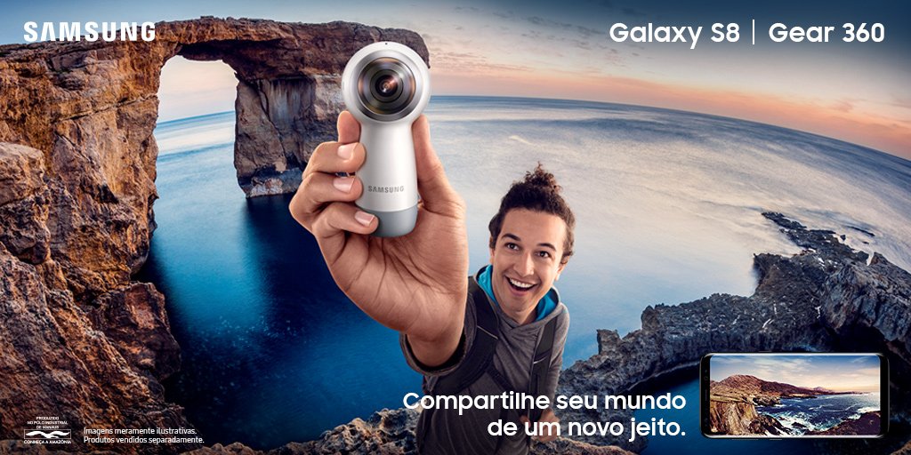 Crie um universo de possibilidades direto da sua tela com a Gear 360. Compre aqui: goo.gl/oIXy1f