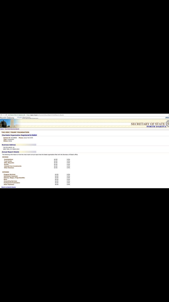 funder's tweet photo. Someone please tell me why the Eric Trump Foundation filed paperwork to open a branch in North Dakota on Election Day 2016. #TrumpLeaks https://t.co/fromqlHHn8