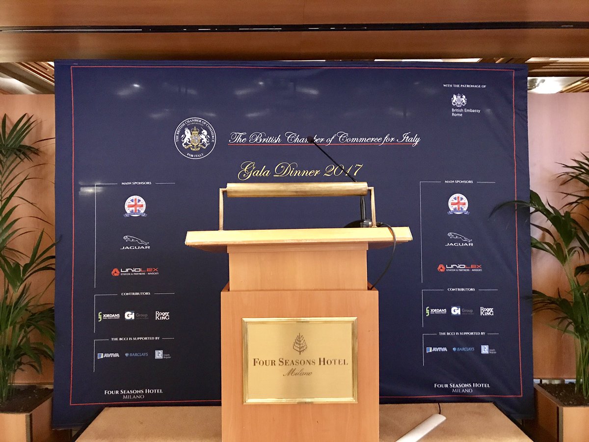 BritChamItaly's tweet photo. 🇬🇧Everything ready for #BCCIGalaDinner w/ guest of honour and speaker HM Ambassador @JillMorrisFCO &amp; 🎵 @EmmaMortonOFC https://t.co/ORUbWlBrAu