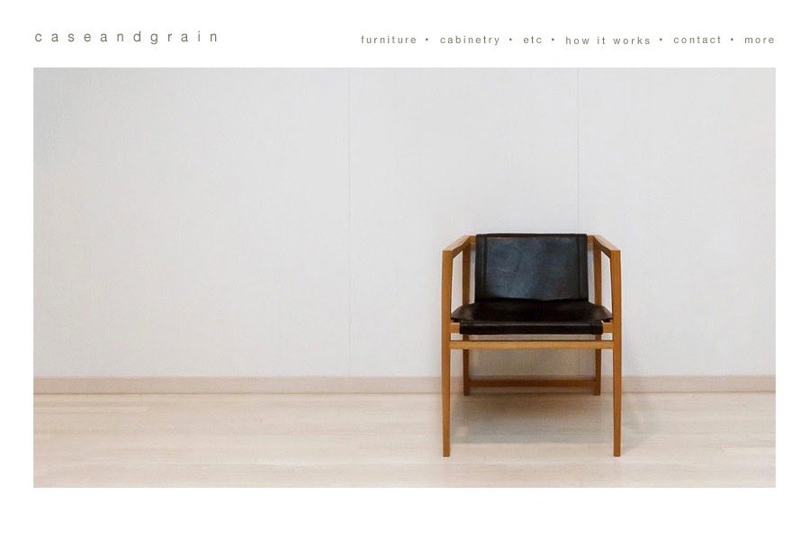 Minimalist site for #woodworkstudio caseandgrain by #TheThinkFarm. c&amp;g created stunning pieces for <a href="/shibumiDTLA/">shibumi DTLA</a>. caseandgrain.com