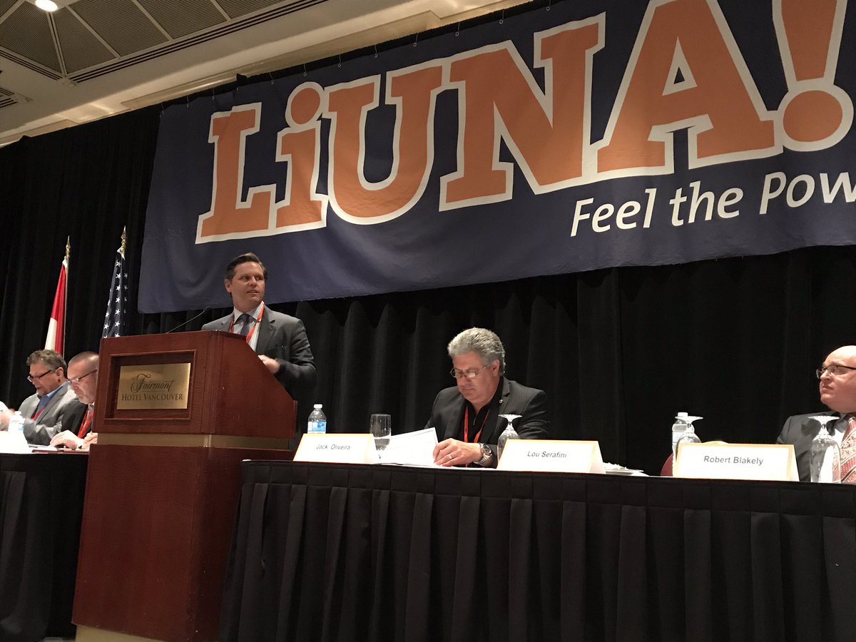 LiUNACanada's tweet photo. Lou Serafini Jr. President and CEO of @Fengate presents on positive investment returns for #LiUNA and highlights outstanding partnerships https://t.co/zchtCvDEGL
