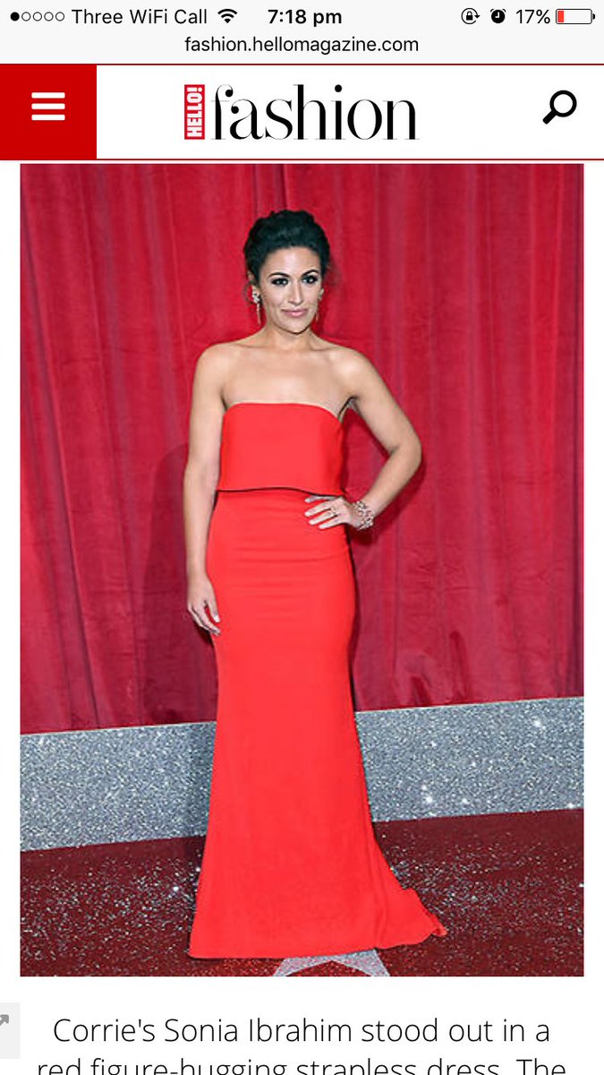 Don't miss tonight's <a href="/SoapAwards/">British Soap Awards</a> . Spot beauty #soniaibrahim <a href="/itvcorrie/">Coronation Street</a> . #hair #makeup #sister #redcarpet #style <a href="/hellomag/">HELLO!</a> #fashion #mua