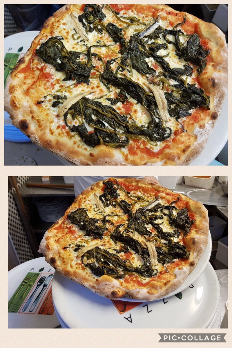 Pizza campagnola <a href="/SantiPizzeria/">Pizzeria Santaniello</a> Italian broccoli &amp; white anchovies #special #tasteofitaly #woodfiredoven #tastesamazing 🍕